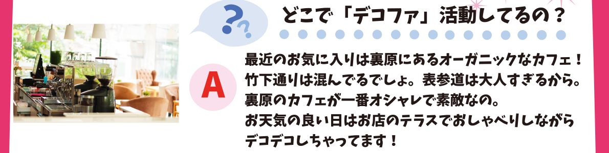 どこで「デコファ」活動してるの？